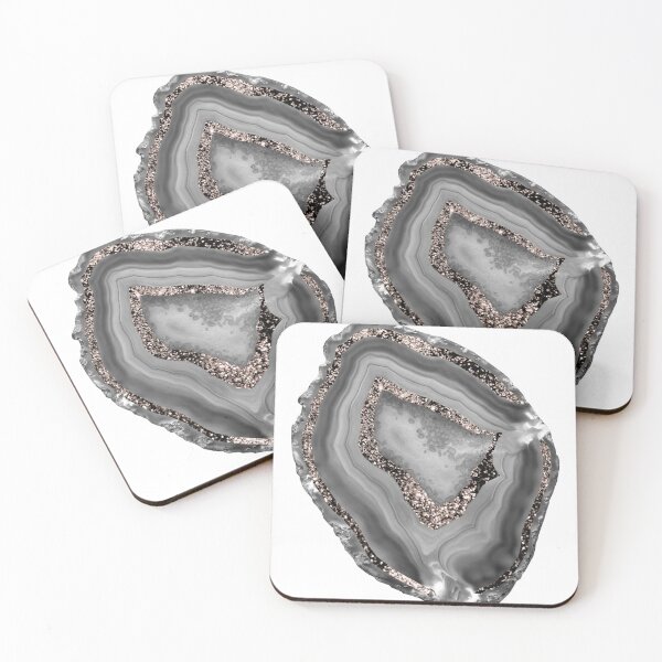 Item preview, Gray Agate Rose Gold Glam #1 (Photo of Glitter Only - Not Reflective) designed and sold by Anita's & Bella's Art.