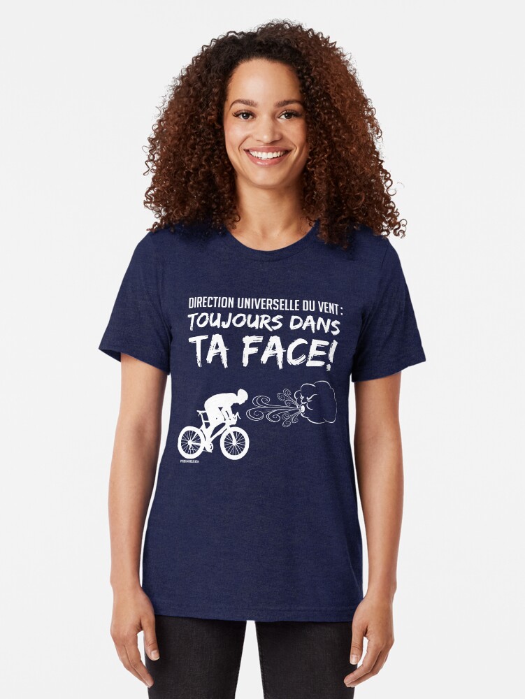 T-shirt chiné ''Direction Universelle du Vent : TOUJOURS DANS TA FACE! (blanc)' : autre vue
