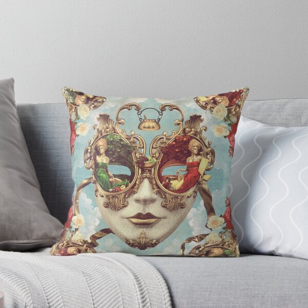 Artikelvorschau, Florale Opulenz – Venezianische Maske in Rot, Grün und Gold entworfen und verkauft von Vertigo Artography.