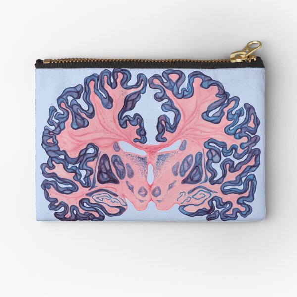 Gyri and Swirls of Human Brain Zipper Pouch