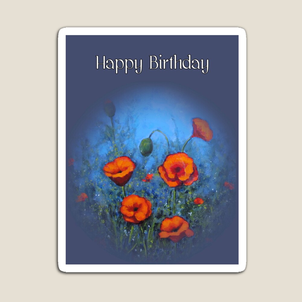California Poppy No. 8 Blank Greeting Card – Suki Baker Designs