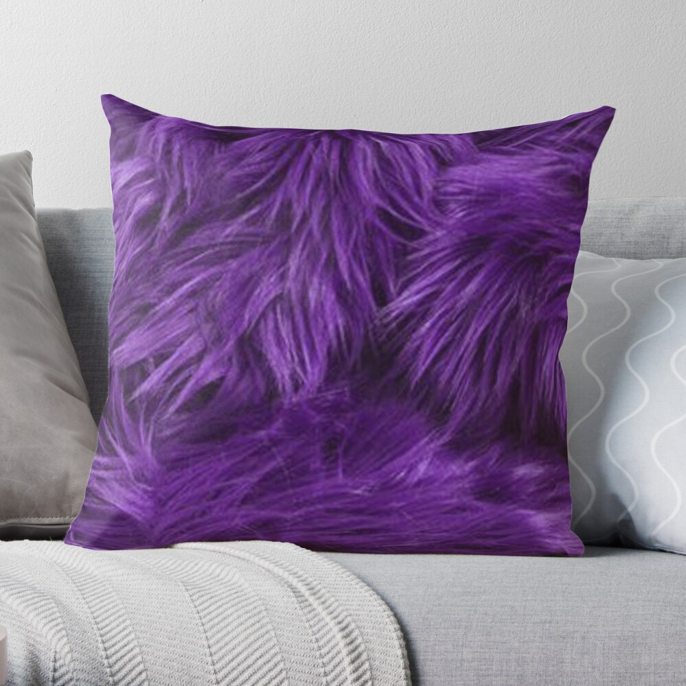 Fluffy purple pillow hot sale