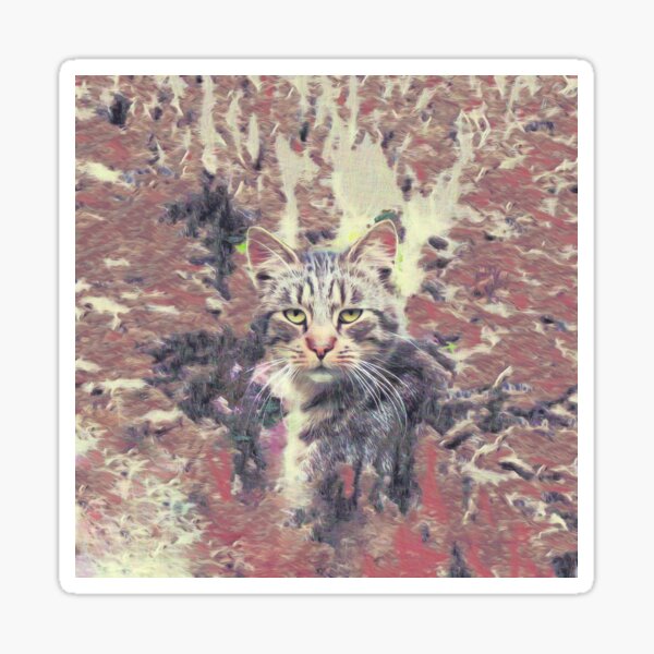 Abstract Autumn Cat Sticker