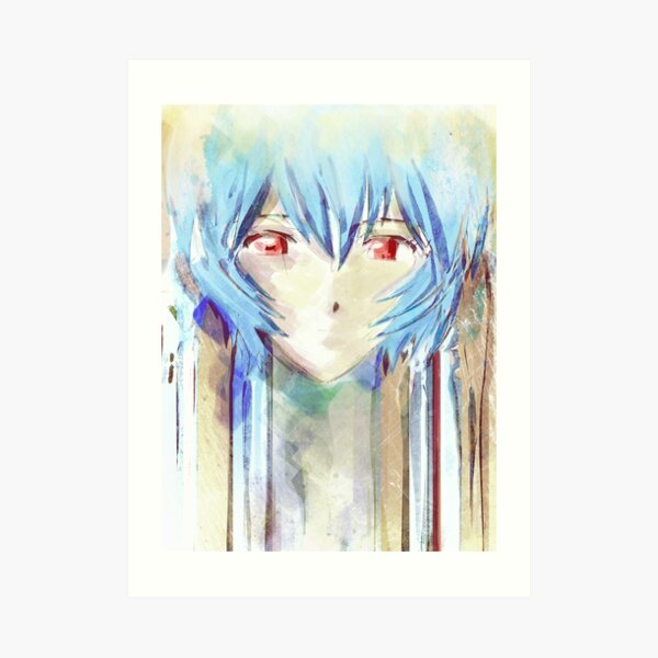 Ayanami Rei Evangelion Anime Tra Digital Painting Art Print