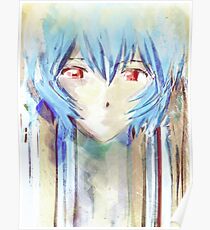 Ayanami Rei Evangelion Anime Tra Digital Painting Poster