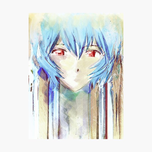Ayanami Rei Evangelion Anime Tra Digital Painting Photographic Print