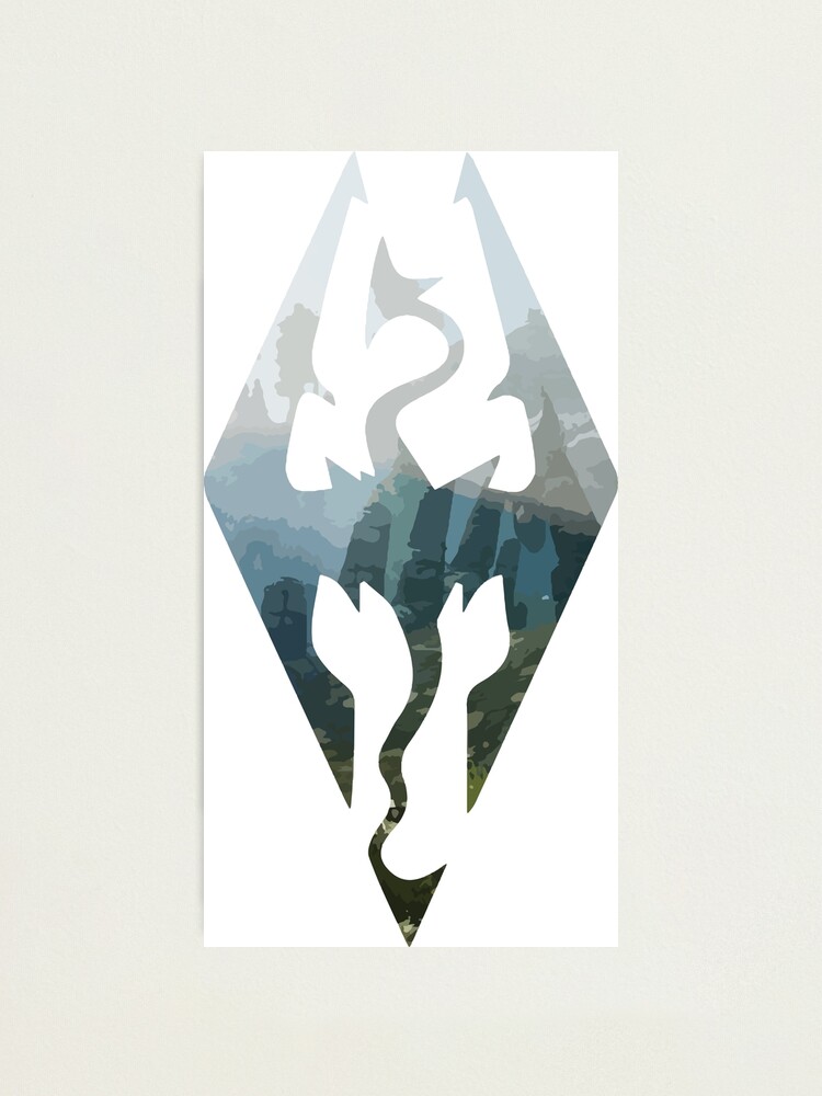 Dragons Bridge With Skyrim Logo Photographic Print By Zombiemellon Redbubble