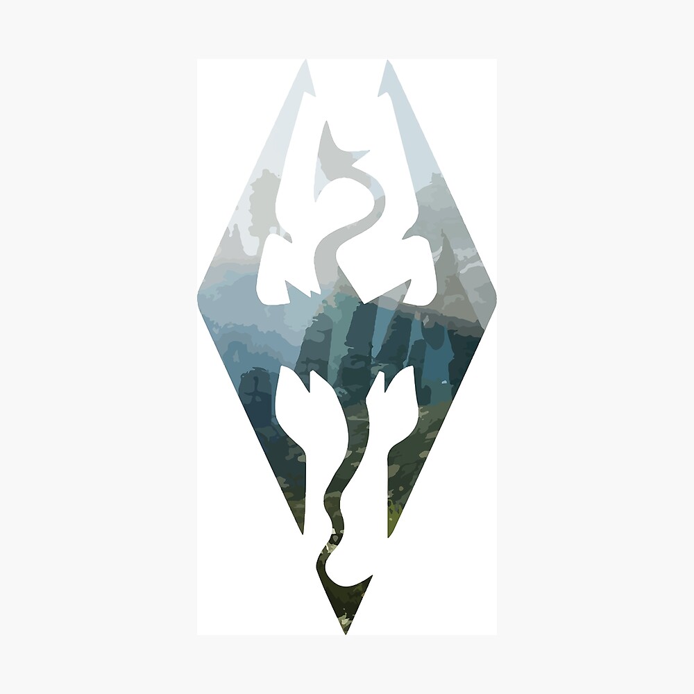 Dragons Bridge With Skyrim Logo Poster By Zombiemellon Redbubble