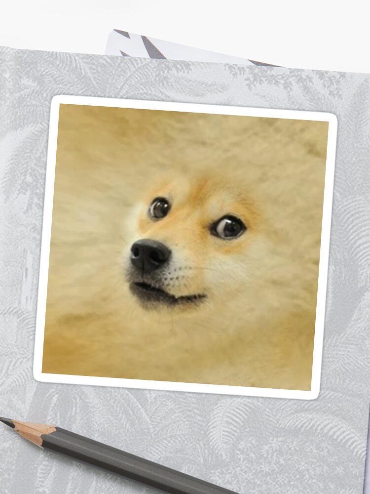 Doge Meme Dog Style Kekistan Shiba Inu Dogright Doggo Full Face With Fur Sticker By Iresist