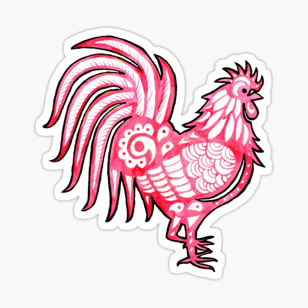 Watercolor Art | The Cockerel Sticker
