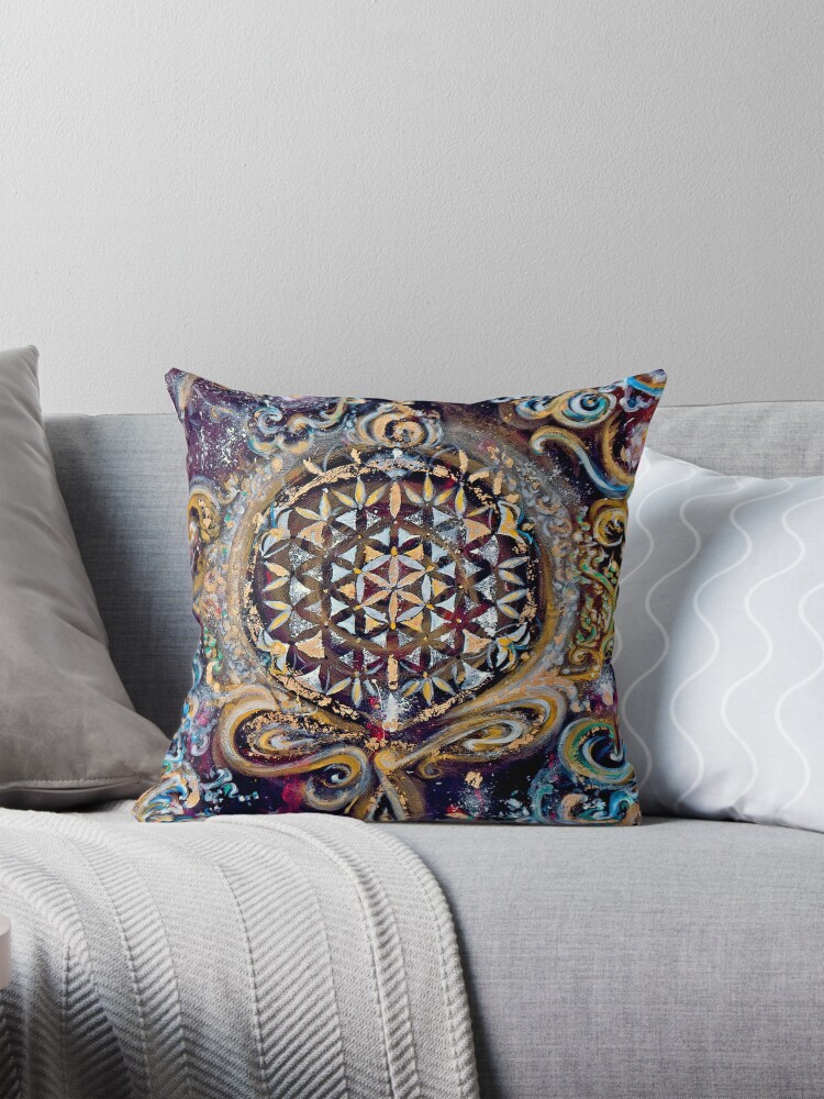 Thumbnail 1 of 4, Pillow, Cosmic Waves designed and sold by ChiTreeSign.