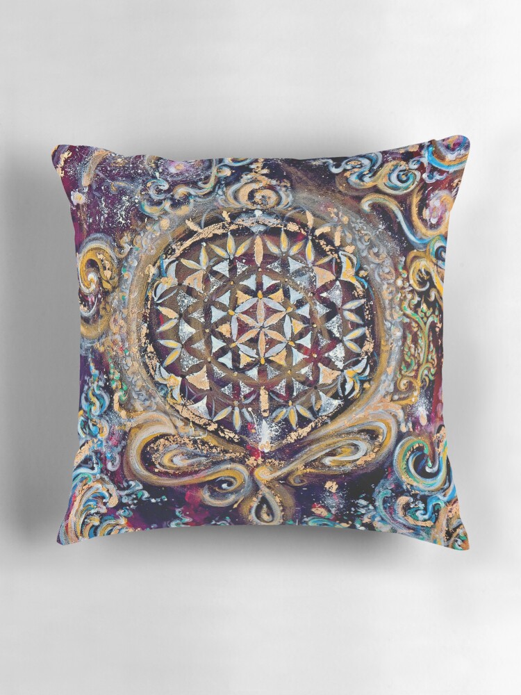 Thumbnail 3 of 4, Pillow, Cosmic Waves designed and sold by ChiTreeSign.