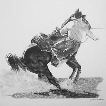 Artwork thumbnail, Diggin' In Rodeo Calf Roper by J.D. Bowman
