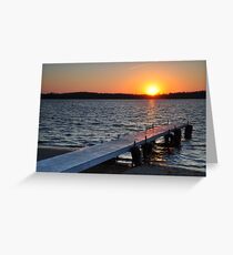 Prairie Creek Reservoir-Pier at Sunset Greeting Card