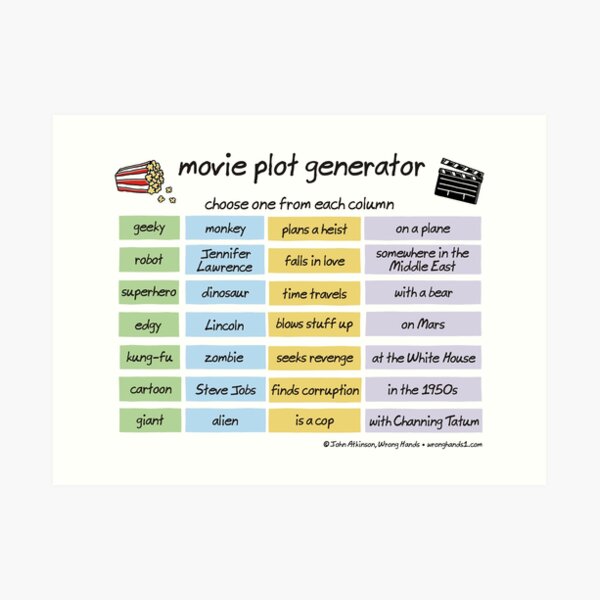 movie plot generator Art Print