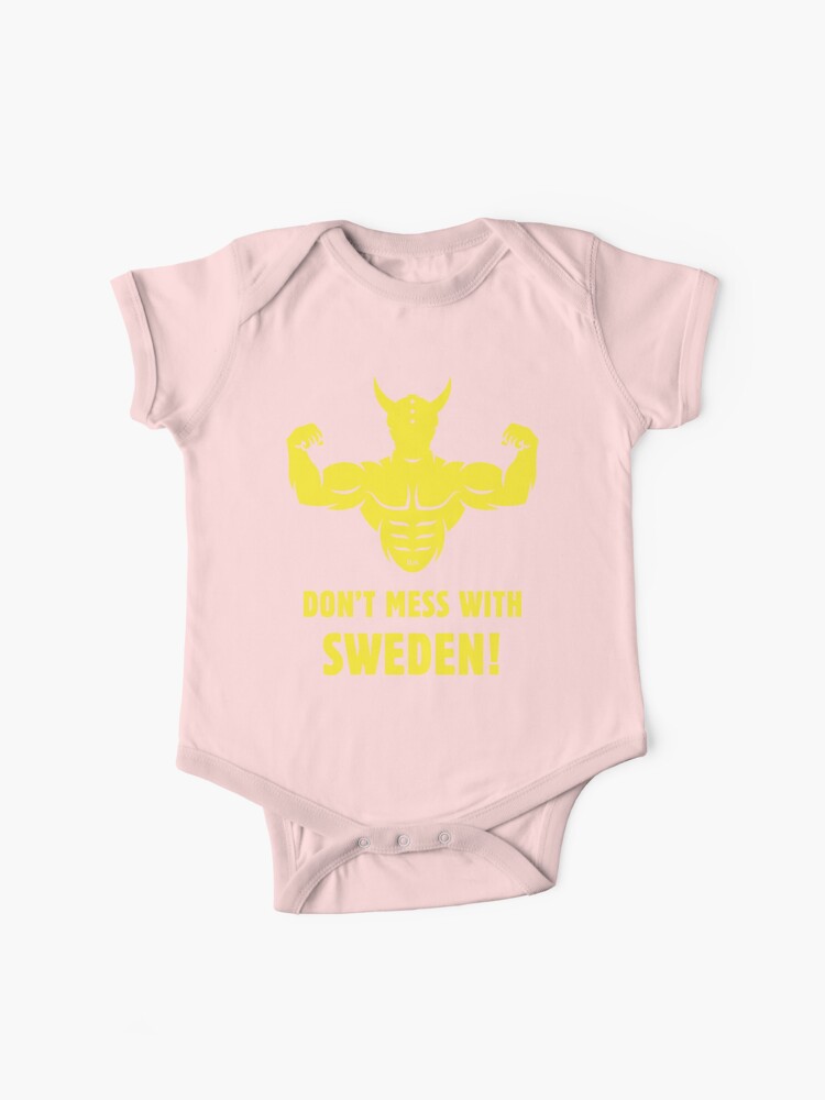 Don't Mess With Sweden! (Sverige / Svensk / Viking / Yellow) Baby One-Piece  for Sale by MrFaulbaum