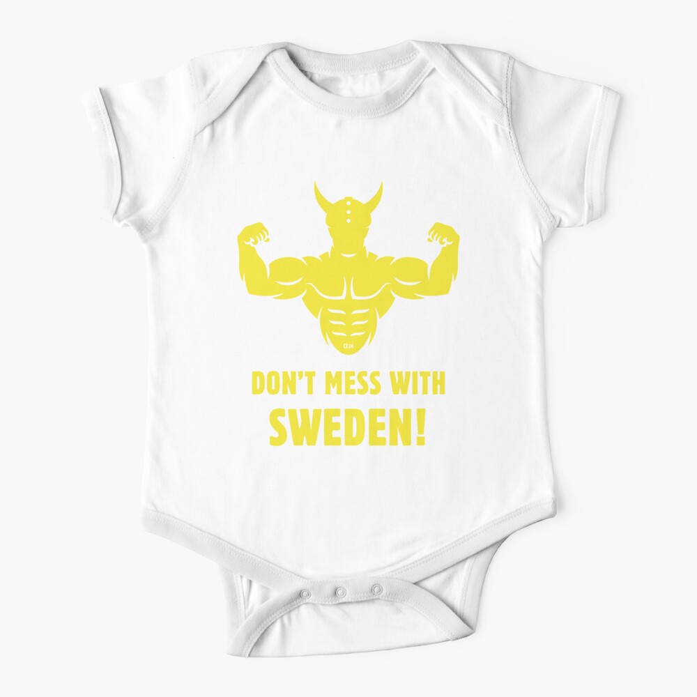 Don't Mess With Sweden! (Sverige / Svensk / Viking / Yellow) Baby One-Piece  for Sale by MrFaulbaum