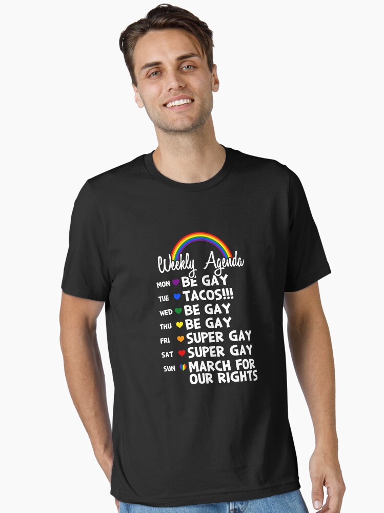 Thumbnail 1 von 7, Essential T-Shirt, The Gay Agenda - LGBT Pride Month Gift designt und verkauft von yeoys.