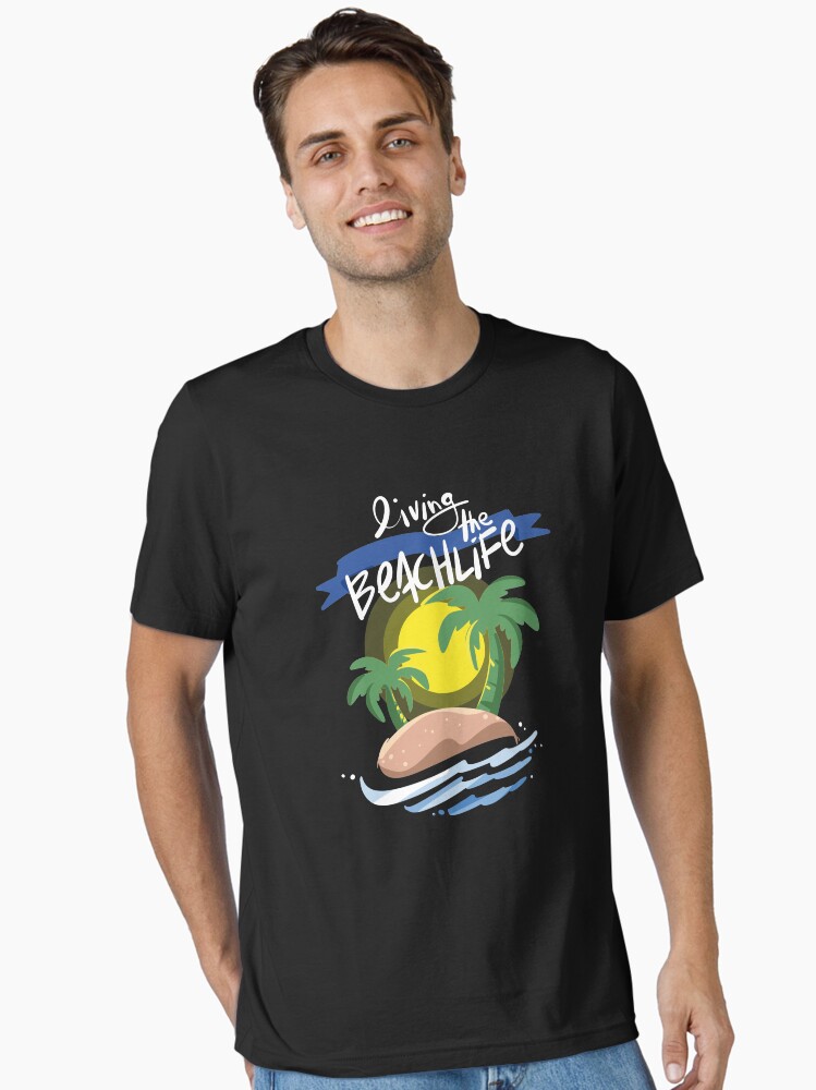 Thumbnail 1 von 7, Essential T-Shirt, Living The Beach Life Island Vacation Holiday - Beach Life Gift designt und verkauft von yeoys.