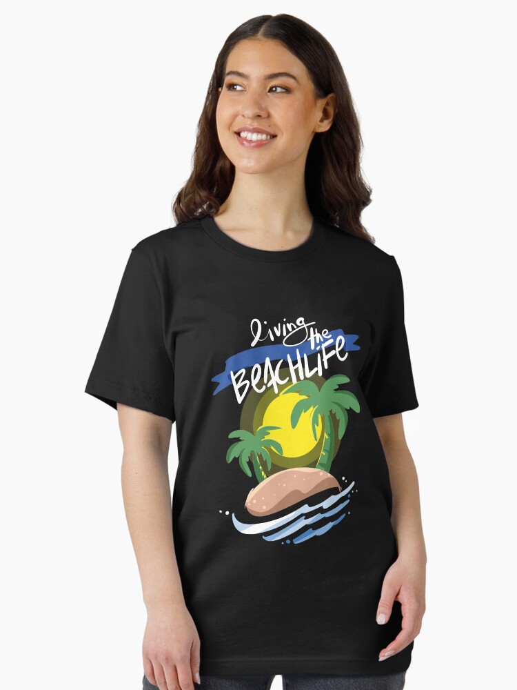 Thumbnail 2 von 7, Essential T-Shirt, Living The Beach Life Island Vacation Holiday - Beach Life Gift designt und verkauft von yeoys.