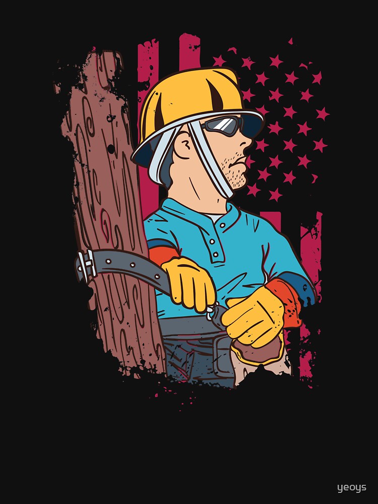 Lineman US Flag Graphic - Funny Lineman Gift von yeoys