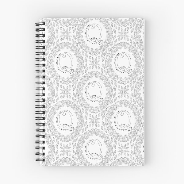 Item preview, Letter Q Black And White Wreath Monogram Initial designed and sold by theartofvikki.