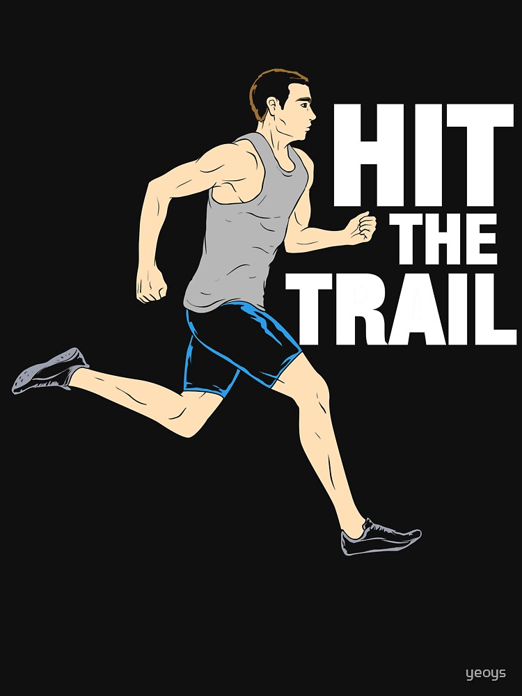 Thumbnail 7 von 7, Essential T-Shirt, Hit The Trail Running Vintage - Funny Marathon Gift designt und verkauft von yeoys.