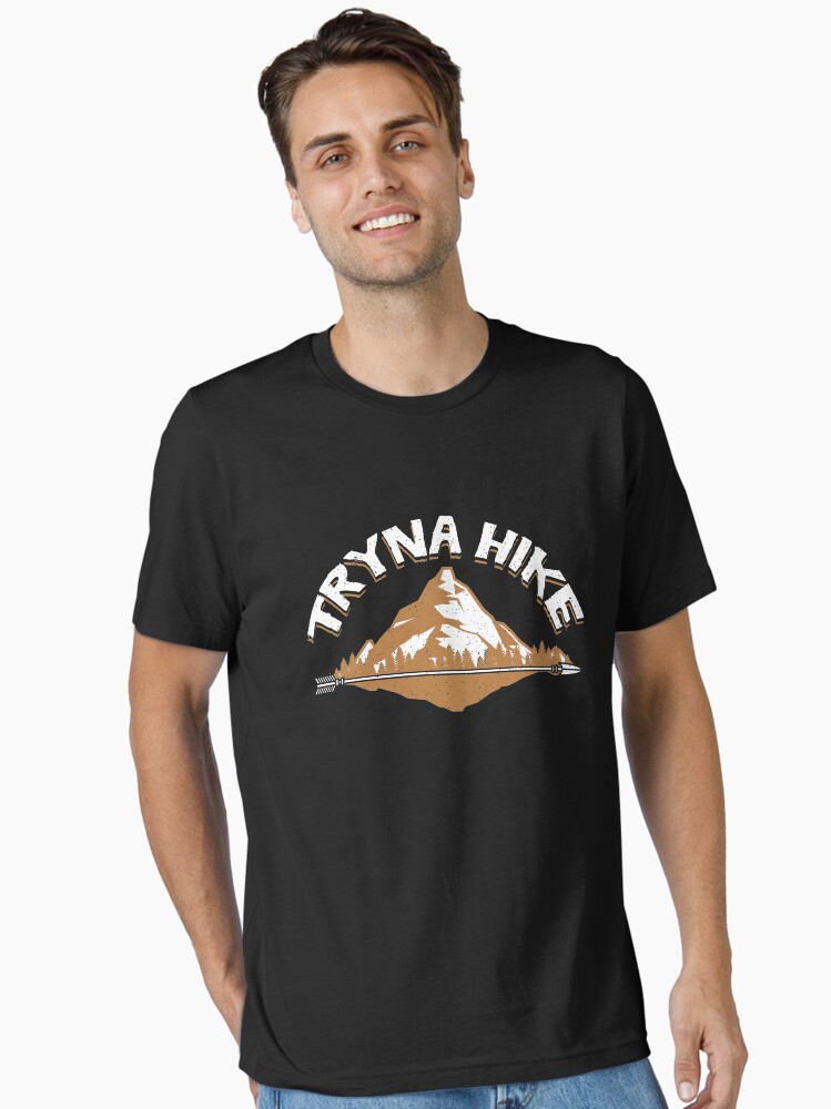 Thumbnail 1 von 7, Essential T-Shirt, Tryna Hike - Funny Hiking Gift designt und verkauft von yeoys.