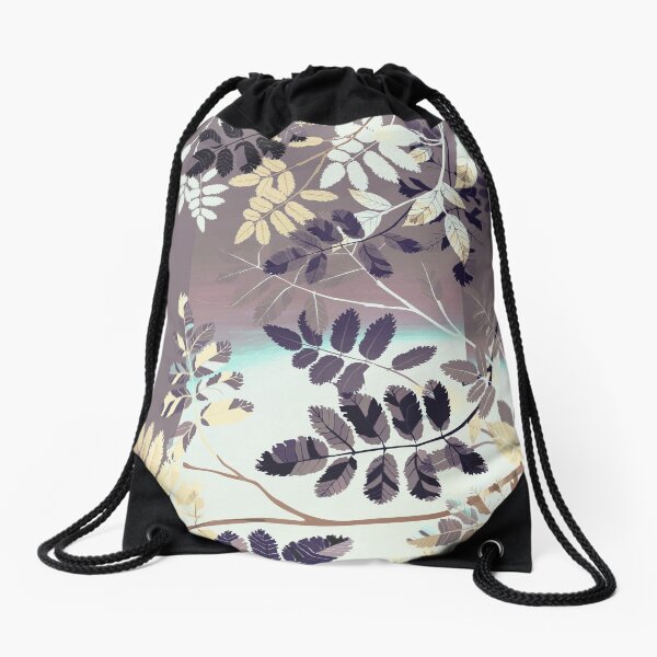Interleaf - gray Drawstring Bag