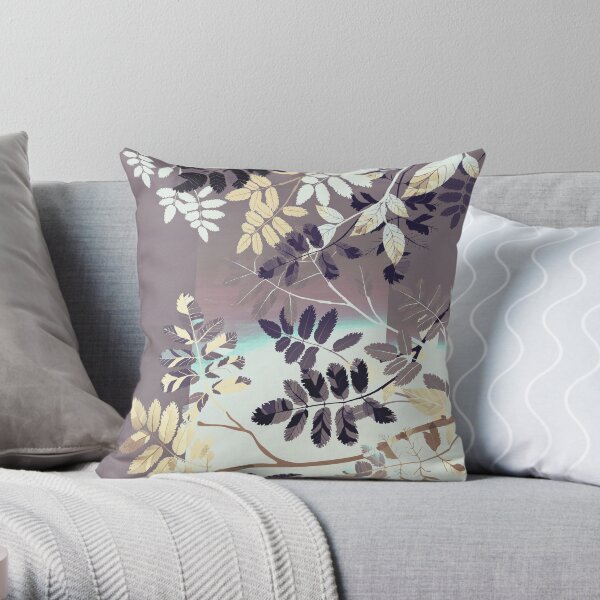 Interleaf - gray Throw Pillow