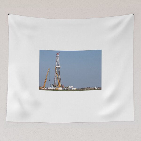 Item preview, land oil drilling and cranes on oilfield designed and sold by goceris.