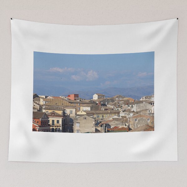 Item preview, old buildings cityscape Corfu town Greece designed and sold by goceris.