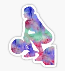 Female weightlifter, deadlift pick, woman weightlifter, weightlifting Sticker