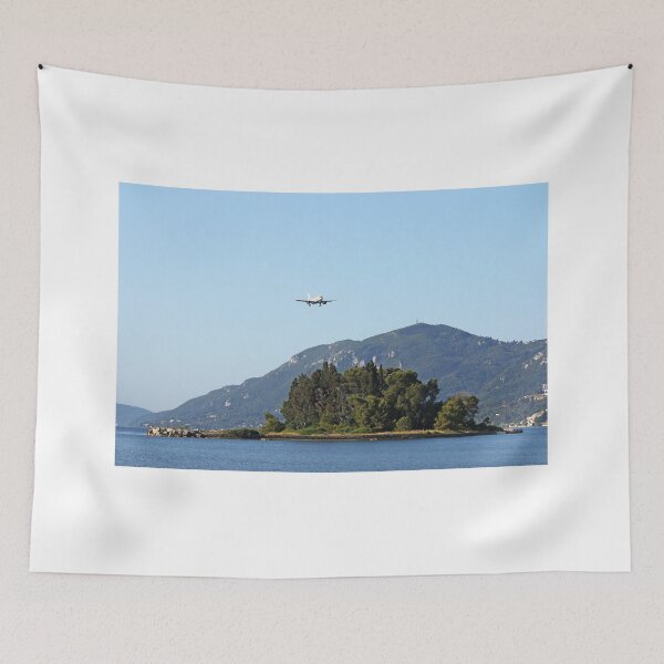 Item preview, airplane flying over Mouse island Corfu Greece designed and sold by goceris.