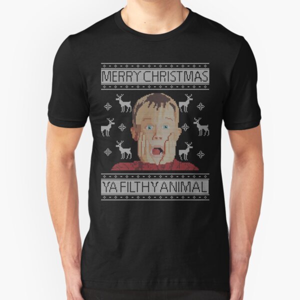 Christmas Home Alone Filthy Animals Knit Slim Fit T-Shirt