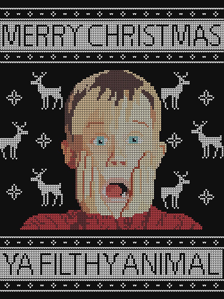 Discover Christmas Home Alone Filthy Animals Knit Pullover Sweatshirt