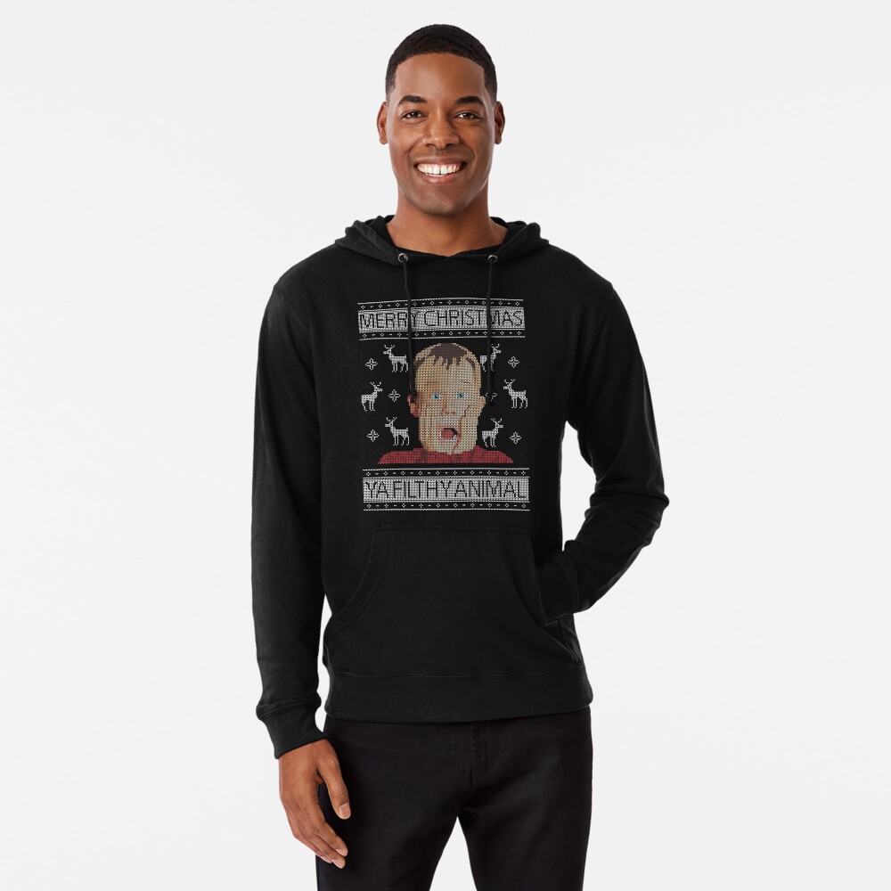 Discover Christmas Home Alone Filthy Animals Knit Lightweight Hoodie