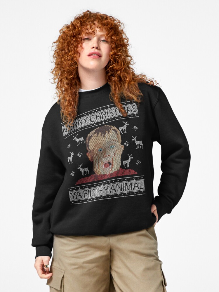 Discover Christmas Home Alone Filthy Animals Knit Pullover Sweatshirt