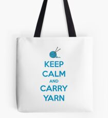 Knitting Gifts for Knitters | Keep Calm and Carry Yarn | Crochet Lovers Tote Bag