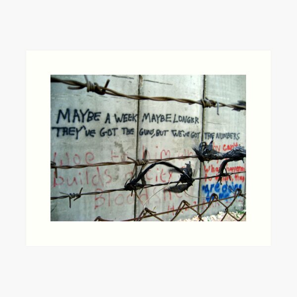 Bethlehem's Apartheid Wall - words of protest Art Print