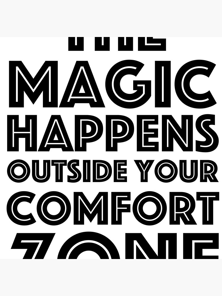 Thumbnail 4 of 4, Pillow, The magic happens outside your comfort zone! designed and sold by byrayray.