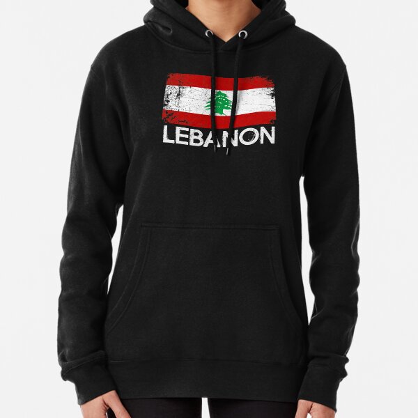 Lebanese Flag Design | Vintage Made In Lebanon Gift Pullover Hoodie