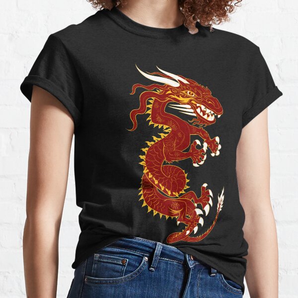 Red Dragon with Golden Style Classic T-Shirt