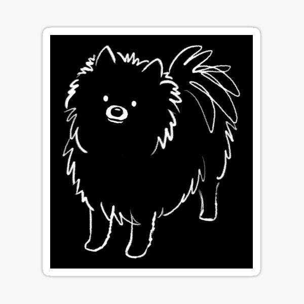AD-PO90GC Black Pomeranian Dog Black Rim Glass Coaster Animal Breed Gift 