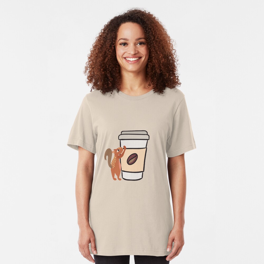 Caffeinated Squirrel Slim Fit T-Shirt