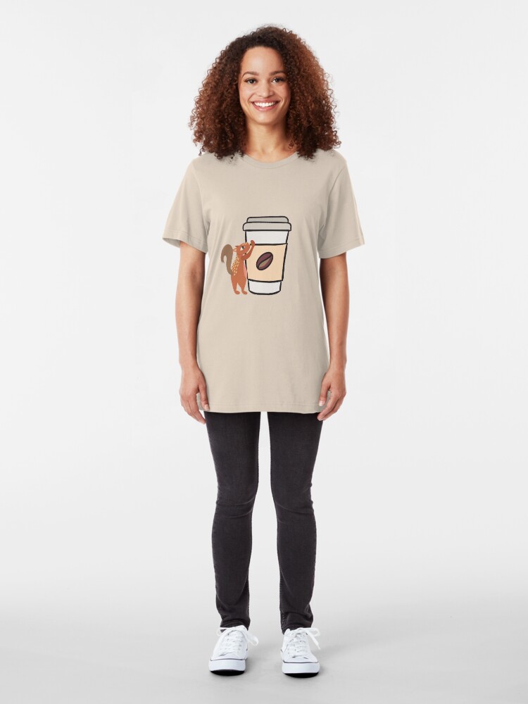 Alternate view of Caffeinated Squirrel Slim Fit T-Shirt