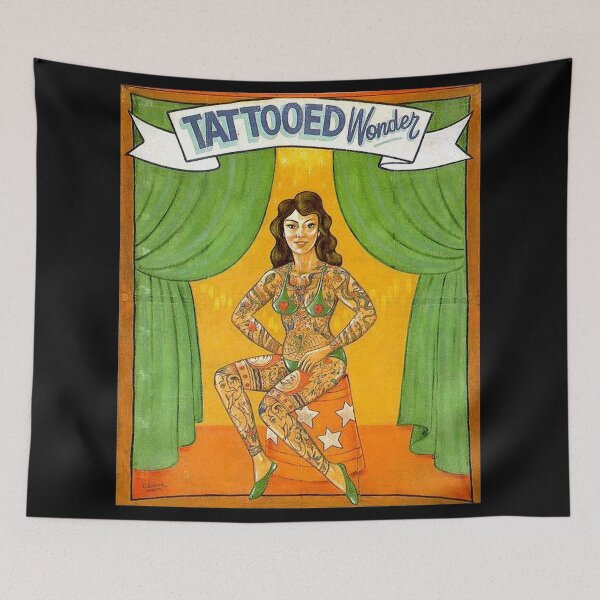 Item preview, TATTOOED WONDER : Vintage Circus Sideshow Advertising Print designed and sold by posterbobs.