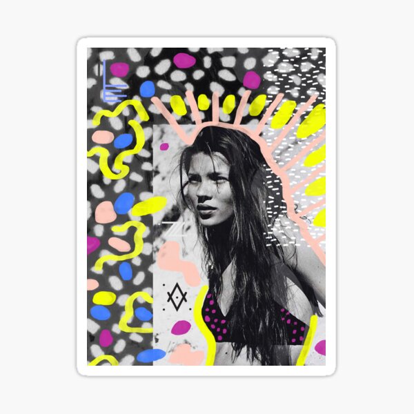 Kate Moss Pop Art Aesthetic collage Sticker