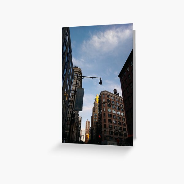 #sky, #architecture, #business, #city, #outdoors, #technology, #modern, #vertical, #colorimage, #NewYorkCity, #USA, #americanculture Greeting Card