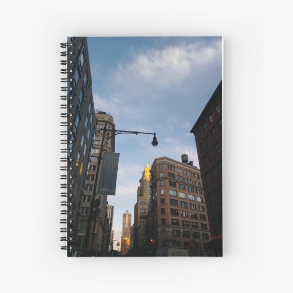 #sky, #architecture, #business, #city, #outdoors, #technology, #modern, #vertical, #colorimage, #NewYorkCity, #USA, #americanculture Spiral Notebook